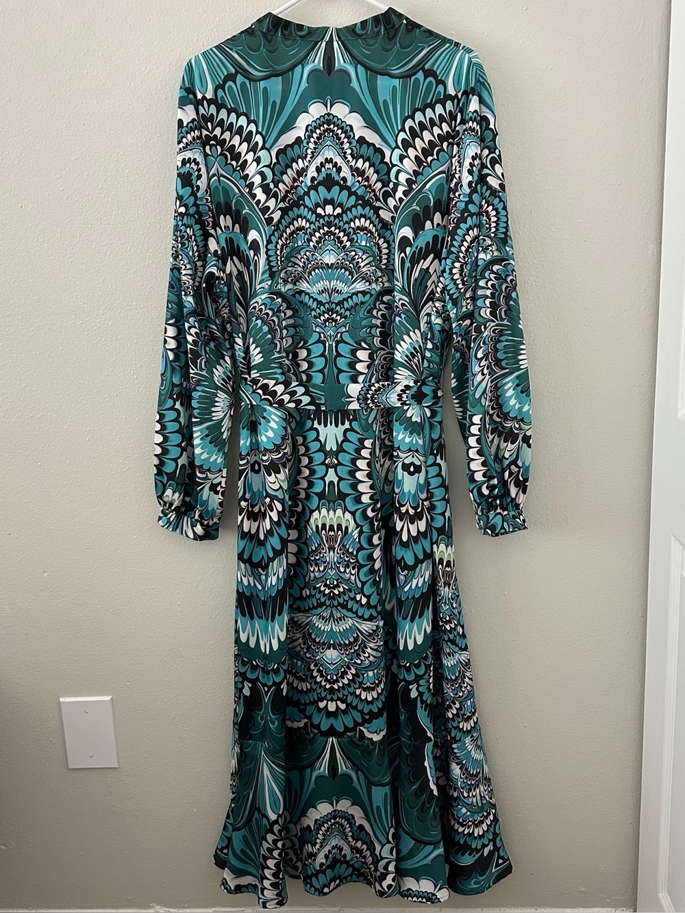 Marina Rinaldi Delfi Abstract-Print Twill Midi-Dress Women’s 18 NWT $945 MSRP - Picture 8 of 15